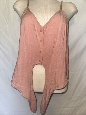 Topshop Dusty Rose Button-Front Spaghetti Strap Cami